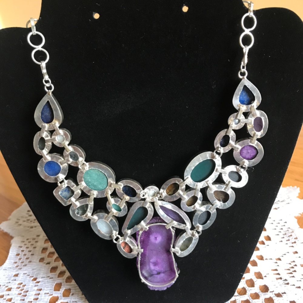 Pearl & Gemstone Necklace- EUC! - Picture 8 of 11